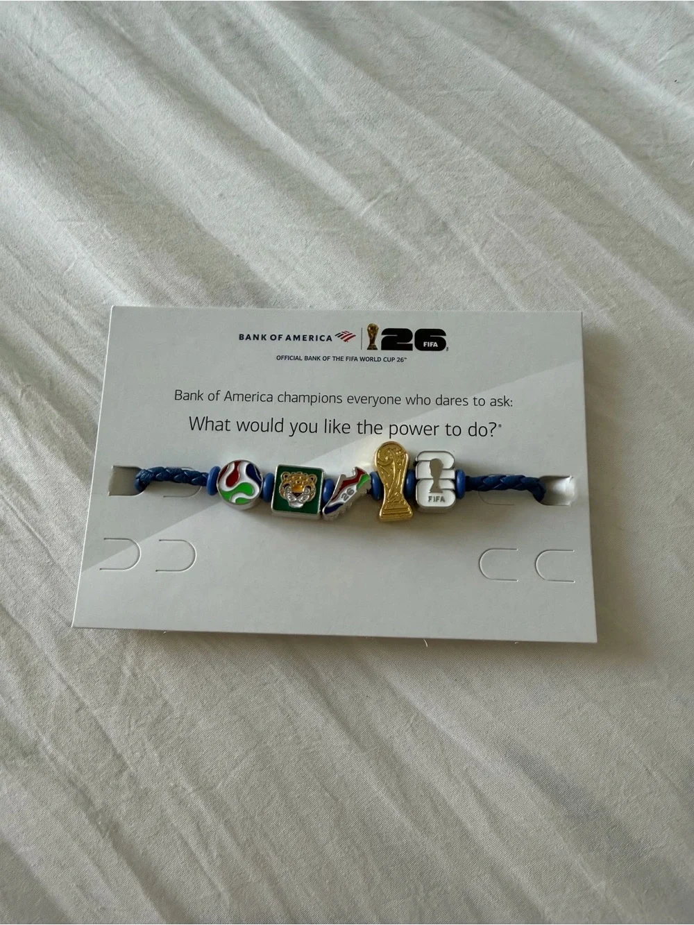New FIFA World Cup 2026 Charm Bracelet with Trophy and Soccer Beads - one size
